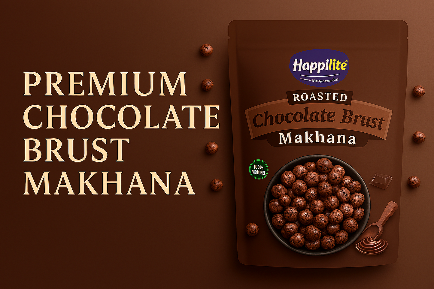 Happilite Roasted Makhana – Burst Chocolate Flavor (Pack of 3)