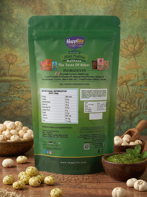 Happilite Roasted Makhana – Mint Pudina Flavor