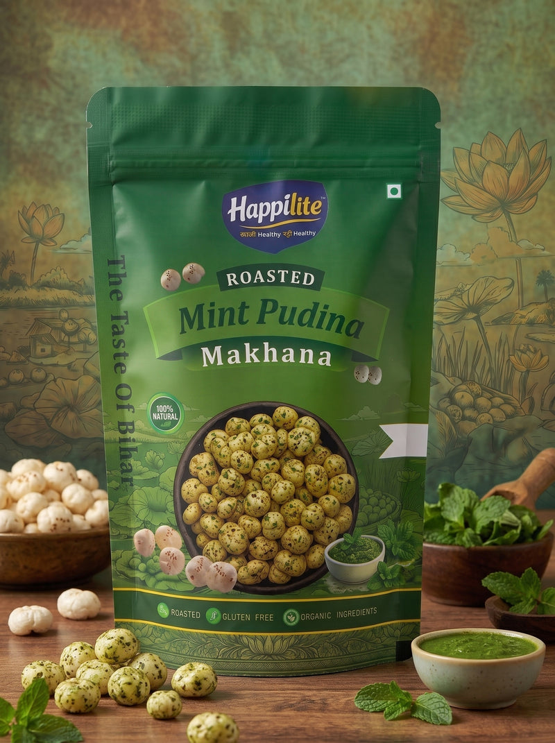 Happilite Roasted Makhana – Mint Pudina Flavor
