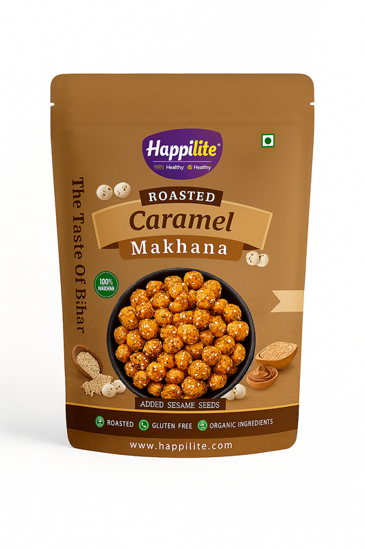Happilite Roasted Makhana – Caramel Flavor (Pack of 3)