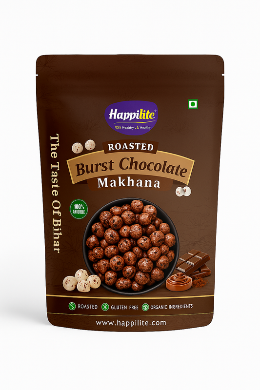Happilite Roasted Makhana – Burst Chocolate Flavor (Pack of 3)
