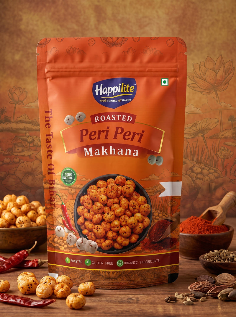 Happilite Roasted Makhana – Peri Peri Flavor