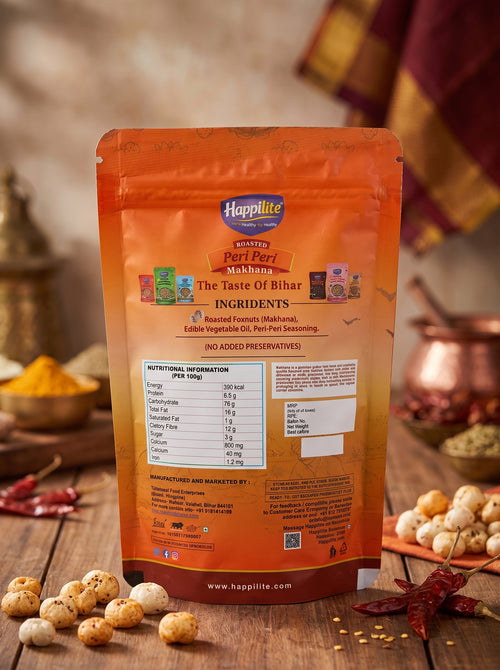 Happilite Roasted Makhana – Peri Peri Flavor