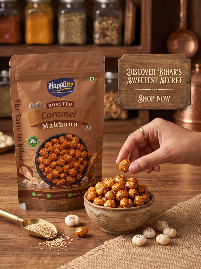 Happilite Roasted Makhana – Caramel Flavor